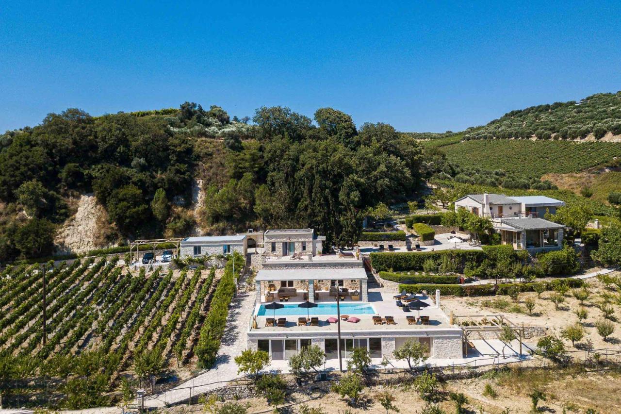 Villa Mantilari Wine Estate 7 Apartments 2 Private Pools 1 Heated Tennis Court Fitness Center 阿卡尼斯 外观 照片